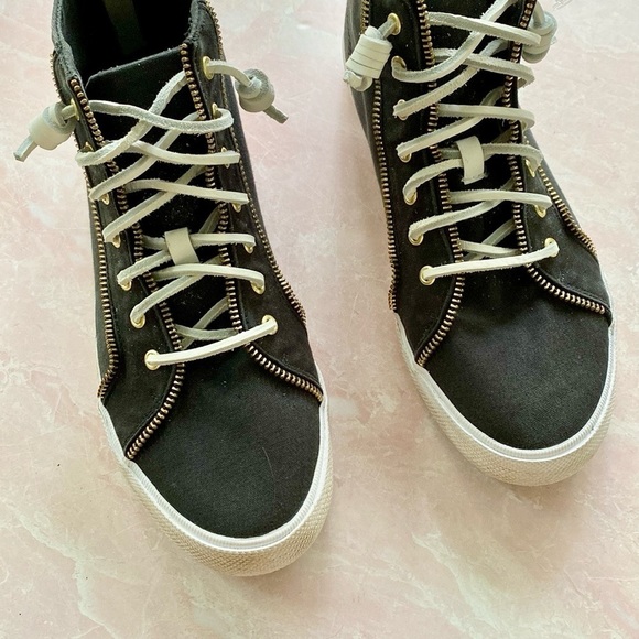 Sperry x Rebecca Minkoff Washed Canvas High Top Sneakers in Black 9.5 - Picture 3 of 15